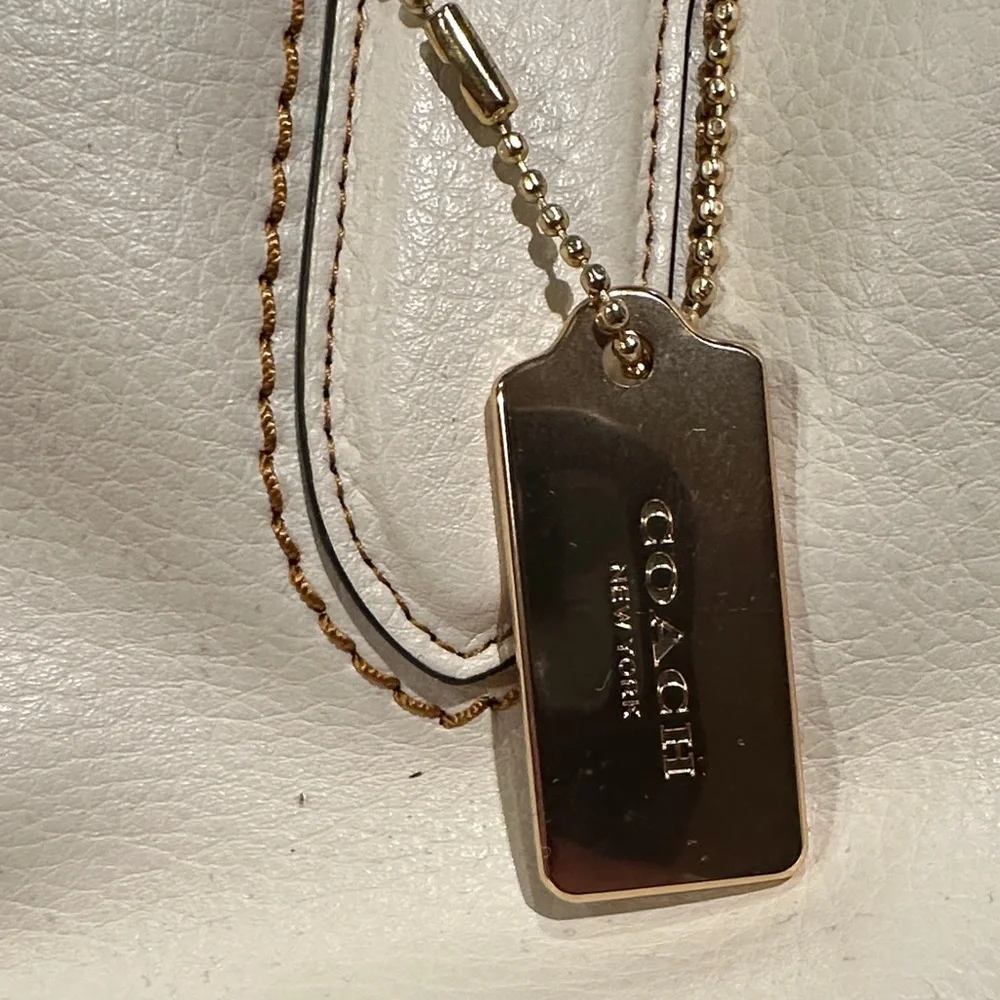 Coach Cream Leather Tote Bag - Picture 3 of 6